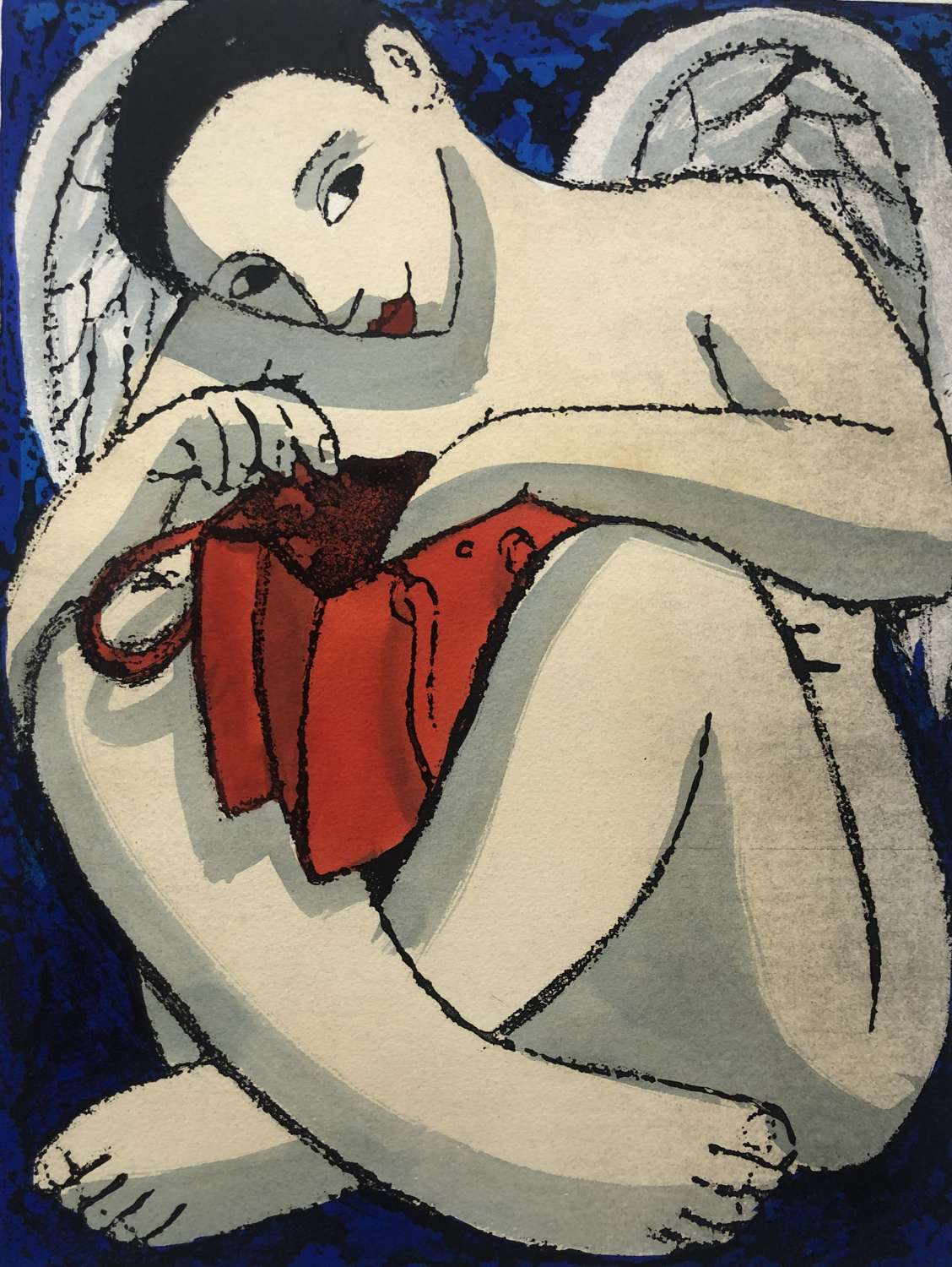 Angel with Red Handbag
